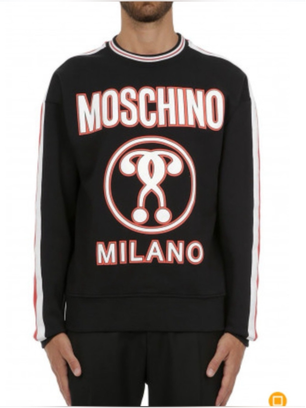 Moschino Milano Black Logo Crewneck Sweater unisex small